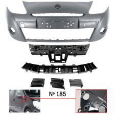 PARE-CHOCS RENAULT CLIO 2009-2013 AVANT / MODÈLE 185 / AVEC SUPPORTS / 5 PIÈCES / AVEC APPRET