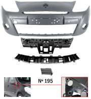PARE-CHOCS RENAULT CLIO 2009-2013 AVANT / MODÈLE 195 / AVEC SUPPORTS / 3 PIÈCES / AVEC APPRET