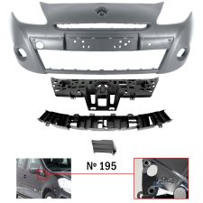 PARE-CHOCS RENAULT CLIO 2009-2013 AVANT / MODÈLE 195 / AVEC SUPPORTS / 3 PIÈCES / AVEC APPRET