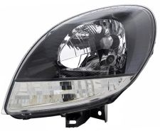 PHARE AVANT RENAULT KANGOO 2003-2007 BASE NOIRE / FEU CLIGNOTANT BLANC / GAUCHE