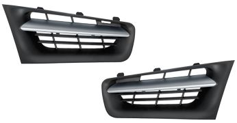 GRILLES RENAULT MEGANE 2006-2008 FACE AVANT / KIT / COMPLET / ENJOLIVEUR ARGENT
