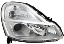 PHARE AVANT RENAULT MODUS 2008-2014 LAMPES H1+H1+H1 / AVEC LOUPE / DROIT