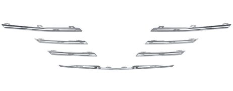 MOULURES GRILLE RENAULT MEGANE 2016-2020 FACE AVANT / 7 PIÈCES / CHROMÉE