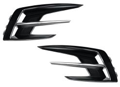 GRILLES RENAULT MEGANE 2020-2023 PARE-CHOCS AVANT / NOIRE BRILLANTE / GAUCHE+DROITE