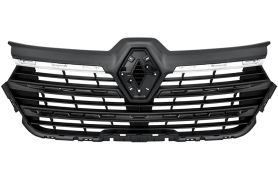 GRILLE RENAULT TRAFIC 2021-> FACE AVANT / 2 MOULURES CHROMÉE / 3 MOULURES NOIRE BRILLANT