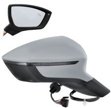 RÉTROVISEUR SEAT ATECA 2016-2020 ÉLÉCTRIQUE / CHAUFFANT / FEU CLIGNOTANT / FEU DE SOL / RABATTABLE ÉLÉCTRIQUEMENT / SIDE ASSIST / AVEC APPRET / DROIT
