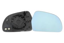VERRE DE RÉTROVISEUR SKODA SUPERB 2008-2013 AVEC SUPPORT / CHAUFFANT / CONVEXE / BLEU / DROIT