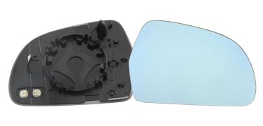 VERRE DE RÉTROVISEUR SKODA OCTAVIA 2009-2013 AVEC SUPPORT / CHAUFFANT / CONVEXE / BLEU / DROIT