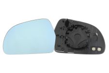 VERRE DE RÉTROVISEUR SKODA SUPERB 2008-2013 AVEC SUPPORT / CHAUFFANT / CONVEXE / BLEU / GAUCHE