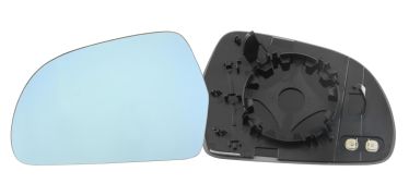 VERRE DE RÉTROVISEUR SKODA OCTAVIA 2009-2013 AVEC SUPPORT / CHAUFFANT / CONVEXE / BLEU / GAUCHE