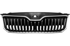 GRILLE SKODA SUPERB 2015-2019 FACE AVANT / LAMES CHROMÉES / AVEC CONTOUR CHROMÉ