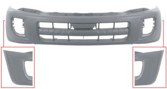 PARE-CHOCS TOYOTA RAV4 2000-2003 AVANT / AVEC ANTIBROUILLARDS / SANS MOULURE AILE / AVEC APPRET