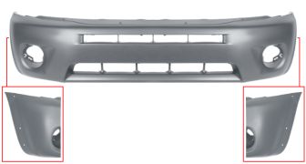 PARE-CHOCS TOYOTA RAV4 2003-2006 AVANT / AVEC ANTIBROUILLARDS / AVEC MOULURE AILE / AVEC APPRET