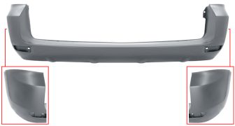 PARE-CHOCS TOYOTA RAV4 2006-2009 ARRIÈRE / SANS MOULURES 