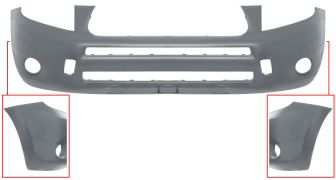 PARE-CHOCS TOYOTA RAV4 2006-2009 AVANT / AVEC ANTIBROUILLARDS / SANS MOULURE AILE / AVEC APPRET 