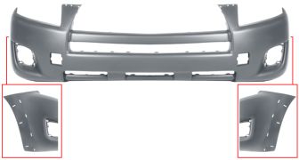 PARE-CHOCS TOYOTA RAV4 2009-2010 AVANT / AVEC MOULURE AILE / AVEC APPRET