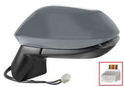 RÉTROVISEUR TOYOTA COROLLA 2019-2023 ÉLÉCTRIQUE / CHAUFFANT / FEU CLIGNOTANT / RABATTABLE ÉLÉCTRIQUEMENT / MÉMOIRE / AVEC APPRET / GAUCHE