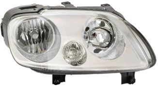 PHARE AVANT VOLKSWAGEN CADDY 2004-2010 BASE CHROMÉE / LAMPES H1+H7 / DROIT