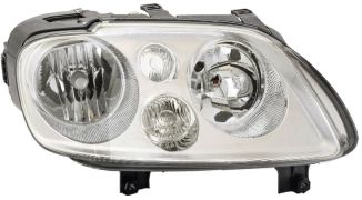 PHARE AVANT VOLKSWAGEN CADDY 2004-2010 BASE CHROMÉE / LAMPES H7+H7 / DROIT