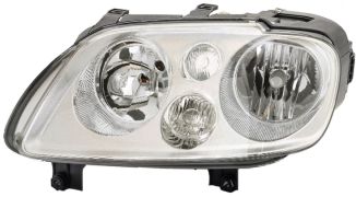 PHARE AVANT VOLKSWAGEN CADDY 2004-2010 BASE CHROMÉE / LAMPES H7+H7 / GAUCHE