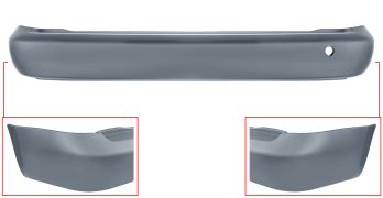 PARE-CHOCS VOLKSWAGEN CADDY 2004-2010 ARRIÈRE / CHASSIS COURT / AVEC APPRET