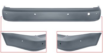 PARE-CHOCS VOLKSWAGEN CADDY 2004-2010 ARRIÈRE / CHASSIS LONG / AVEC 6 CAPTEUR / AVEC APPRET