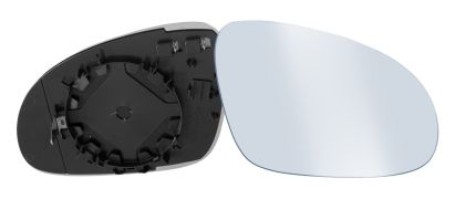 VERRE DE RÉTROVISEUR SKODA SUPERB 2006-2008 AVEC SUPPORT / CHAUFFANT / CONVEXE / BLEU / DROIT