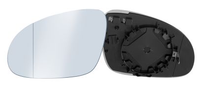 VERRE DE RÉTROVISEUR SKODA SUPERB 2006-2008 AVEC SUPPORT / CHAUFFANT / ASPHÉRIQUE / BLEU / GAUCHE