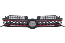 GRILLE VOLKSWAGEN GOLF VI 2008-2012 FACE AVANT / MODÈLE GTI / GTD / NOIRE / ROUGE / CHROMÉE 