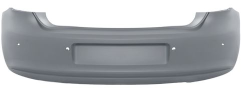 PARE-CHOCS VOLKSWAGEN POLO 2009-2014 ARRIÈRE / ÉCHAPPEMENT PETIT / AVEC CAPTEUR / AVEC APPRET