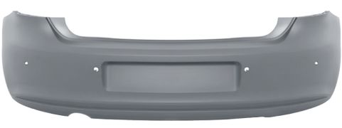 PARE-CHOCS VOLKSWAGEN POLO 2009-2014 ARRIÈRE / ÉCHAPPEMENT GRAND / AVEC CAPTEUR / AVEC APPRET