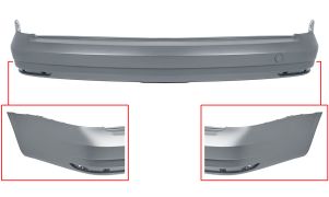 PARE-CHOCS VOLKSWAGEN CADDY 2015-2020 ARRIÈRE / CHASSIS LONG / AVEC APPRET