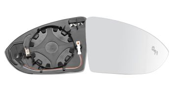 VERRE DE RÉTROVISEUR VOLKSWAGEN TOURAN 2015-> AVEC SUPPORT / CHAUFFANT / SIDE ASSIST / CONVEXE / DROIT