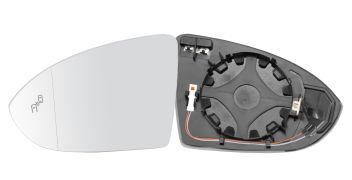 VERRE DE RÉTROVISEUR VOLKSWAGEN TOURAN 2015-> AVEC SUPPORT / CHAUFFANT / SIDE ASSIST / ASPHÉRIQUE / GAUCHE