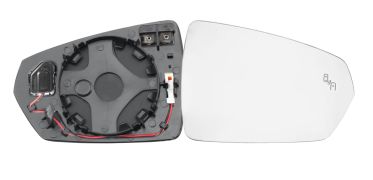 VERRE DE RÉTROVISEUR VOLKSWAGEN POLO 2017-2021 AVEC SUPPORT / CHAUFFANT / SIDE ASSIST / CONVEXE / DROIT