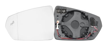 VERRE DE RÉTROVISEUR VOLKSWAGEN POLO 2017-2021 AVEC SUPPORT / CHAUFFANT / SIDE ASSIST / ASPHÉRIQUE / GAUCHE