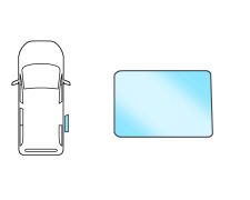 VITRE FORD TOURNEO CONNECT 2022-> AVEC PORTE COULISSANTE / CHASSIS COURT / ARRIÈRE / FIXE / VERT / DROITE