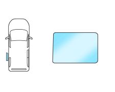 VITRE FORD TOURNEO CONNECT 2022-> AVEC PORTE COULISSANTE / CHASSIS COURT / ARRIÈRE / FIXE / VERT / GAUCHE