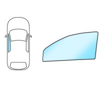 VITRE TOYOTA IQ 2009-2015 AVANT / VERT / GAUCHE / JOINTS PRÉMONTÉS