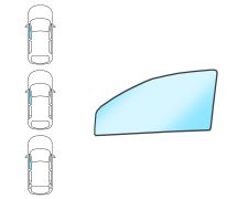 VITRE TOYOTA COROLLA 1997-2000 3/4/5 PORTES / BREAK / AVANT / VERT / GAUCHE / JOINTS PRÉMONTÉS