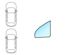 VITRE MITSUBISHI COLT 2023-> 5 PORTES / BREAK / AVANT / FIXE / VERT / GAUCHE / JOINTS PRÉMONTÉS