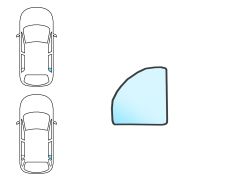 VITRE TOYOTA COROLLA 2000-2001 4 PORTES / BREAK / ARRIÈRE / VERT / FIXE / DROITE