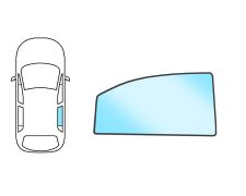 VITRE NISSAN LEAF 2010-2017 ARRIÈRE / VERT / DROITE / JOINTS PRÉMONTÉS 
