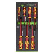 JEU DE 8 TOURNEVIS VDE EN FIBRE DE CARBONE, PLATEAU EN EVA