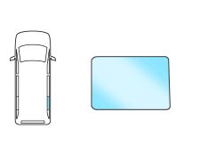 VITRE FORD TRANSIT 2014-2019 CABINE BASSE/HAUTE / VERT / ARRIÈRE 2º / DROITE / 980MMX730MM