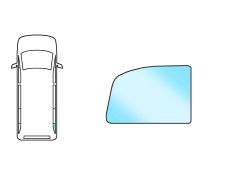 VITRE FORD TRANSIT 2014-2019 CABINE BASSE/HAUTE / CHASSIS COURT / VERT / ARRIÈRE 3º / DROITE / 673MMX730MM