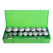 COFFRET MÉTALIQUE DE DOUILLES 22 PIÈCES CLIQUET DE 1