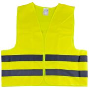 GILET JAUNE AVEC RUBAN GRANDE VISIBILITÉ HOMOLOGUE