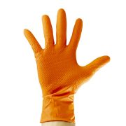 GANTS ORANGES EN NITRILE, ÉPAISSEUR DE 7,0 MIL, TAILLE : M (100 GANTS) TEXTURE DIAMANT
