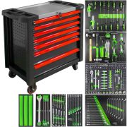 ARMOIRE À ROULEAUX XL AVEC 7 TIROIRS ROUGE